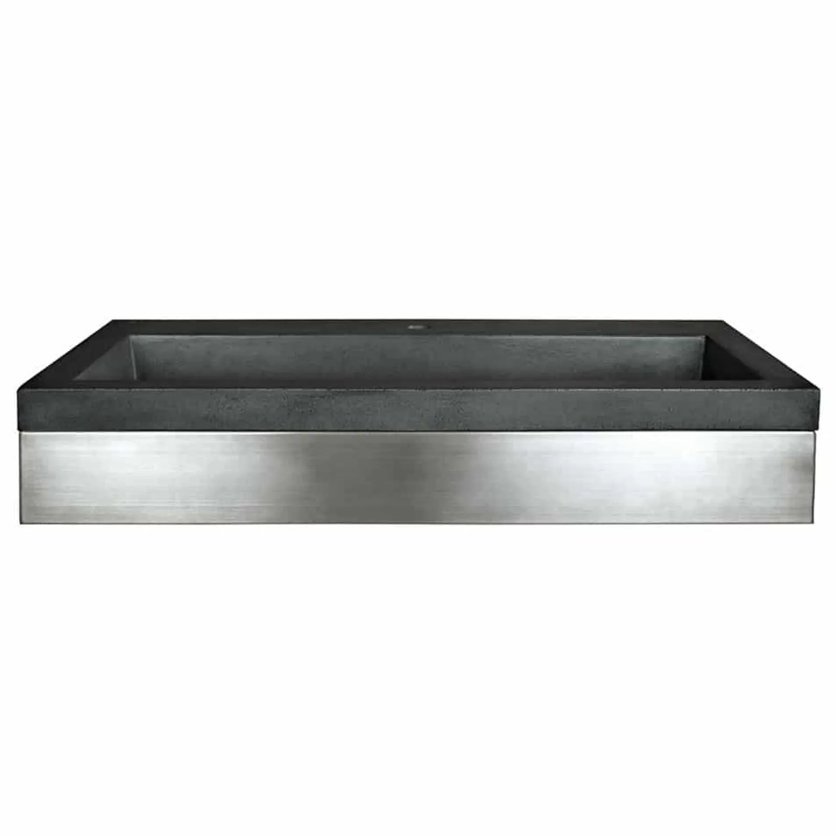Native Trails 36" Zaca Vanity Base with NativeStone Trough Sink in Slate, VNS36S-NSL3619-S