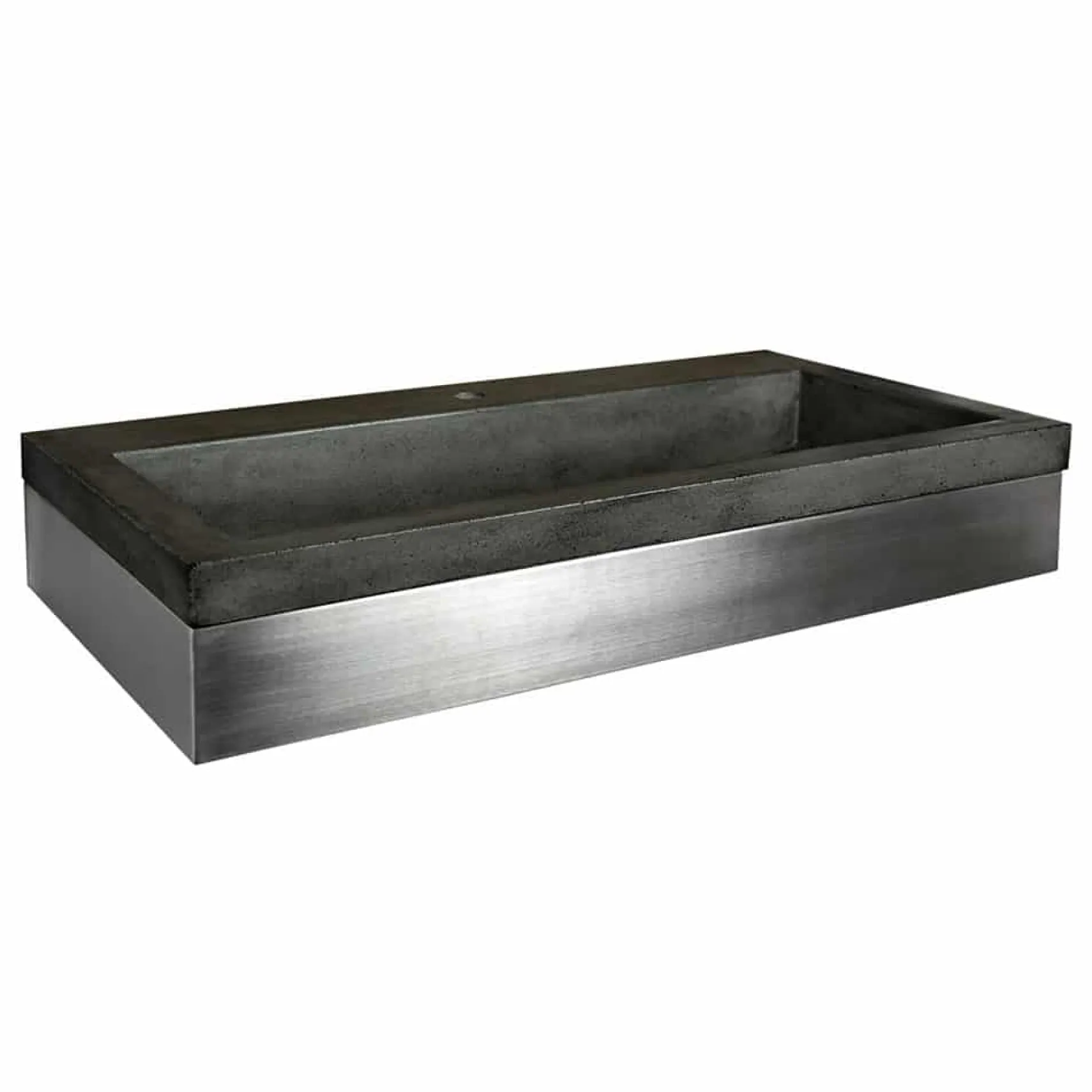 Native Trails 36" Zaca Vanity Base with NativeStone Trough Sink in Slate, VNS36S-NSL3619-S