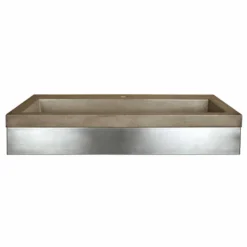 Native Trails 36" Zaca Vanity Base with NativeStone Trough Sink in Earth, VNS36S-NSL3619-E