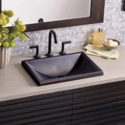Native Trails Amara 20" x 14" Rectangle Fireclay Bathroom Sink, Gunmetal, PML2014-M
