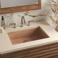 Native Trails Anacapa 21" x 15.5" Rectangle Undermount NativeStone Concrete ADA Bathroom Sink, Terracotta, NSL2116-T
