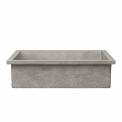 Native Trails Anacapa 21" x 15.5" Rectangle Undermount NativeStone Concrete ADA Bathroom Sink, Ash, NSL2116-A