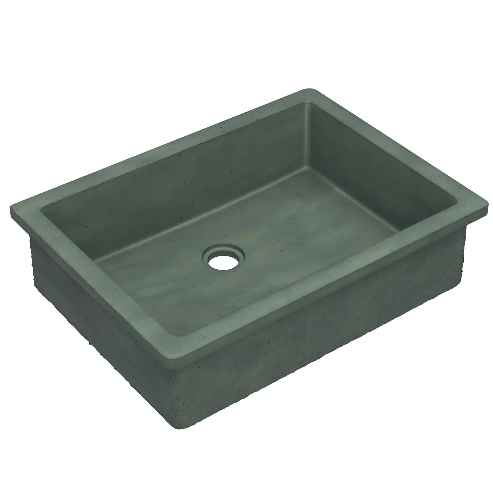 Native Trails Anacapa 21" x 15.5" Rectangle Undermount NativeStone Concrete ADA Bathroom Sink, Forest, NSL2116-F