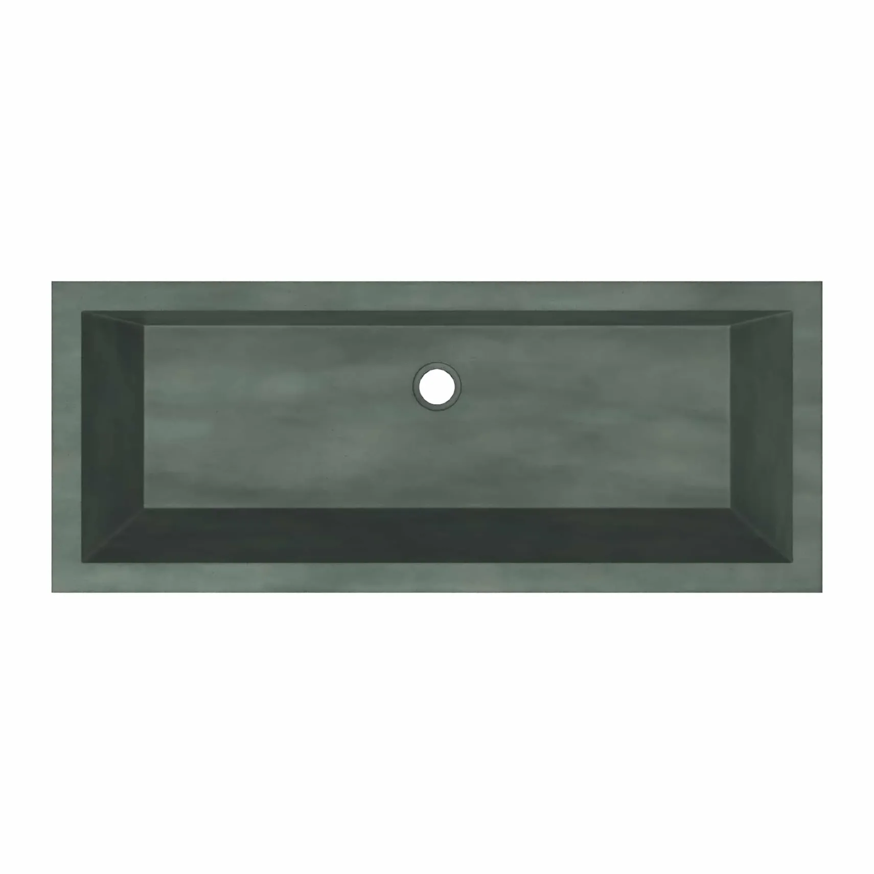 Native Trails Arcata 37" x 15" Rectangle Undermount NativeStone Concrete Bathroom Sink, Forest, NSL3715-F