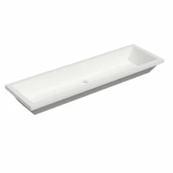 Native Trails Arcata 49" x 15" Rectangle Undermount NativeStone Concrete Bathroom Sink, Pearl, NSL4915-P
