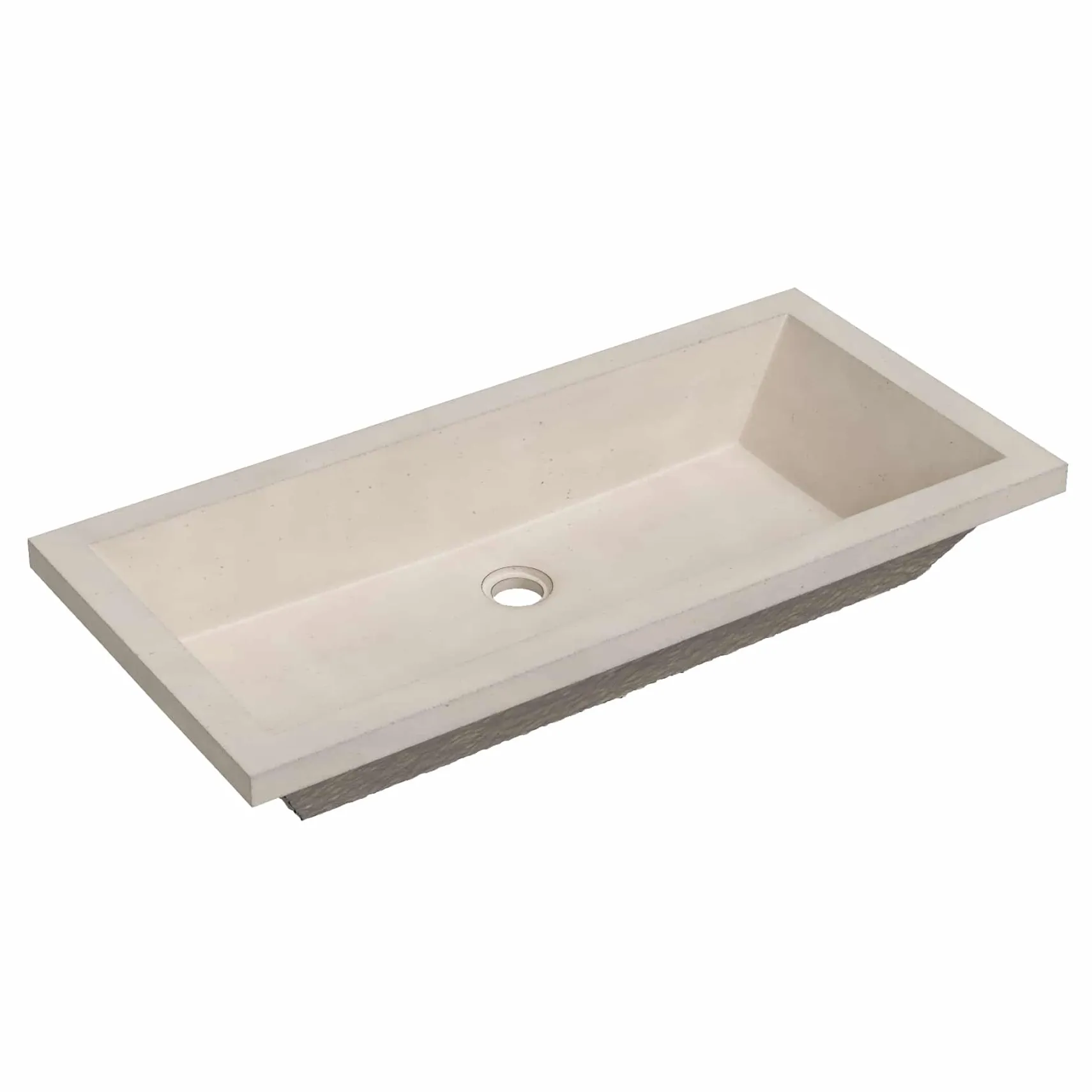 Native Trails Arcata 31" x 15" Rectangle Undermount NativeStone Concrete Bathroom Sink, Sand, NSL3115-D