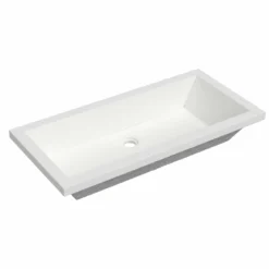 Native Trails Arcata 31" x 15" Rectangle Undermount NativeStone Concrete Bathroom Sink, Pearl, NSL3115-P