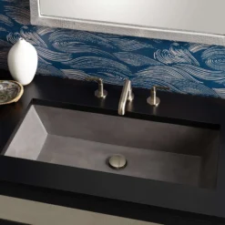 Native Trails Arcata 31" x 15" Rectangle Undermount NativeStone Concrete Bathroom Sink, Slate, NSL3115-S