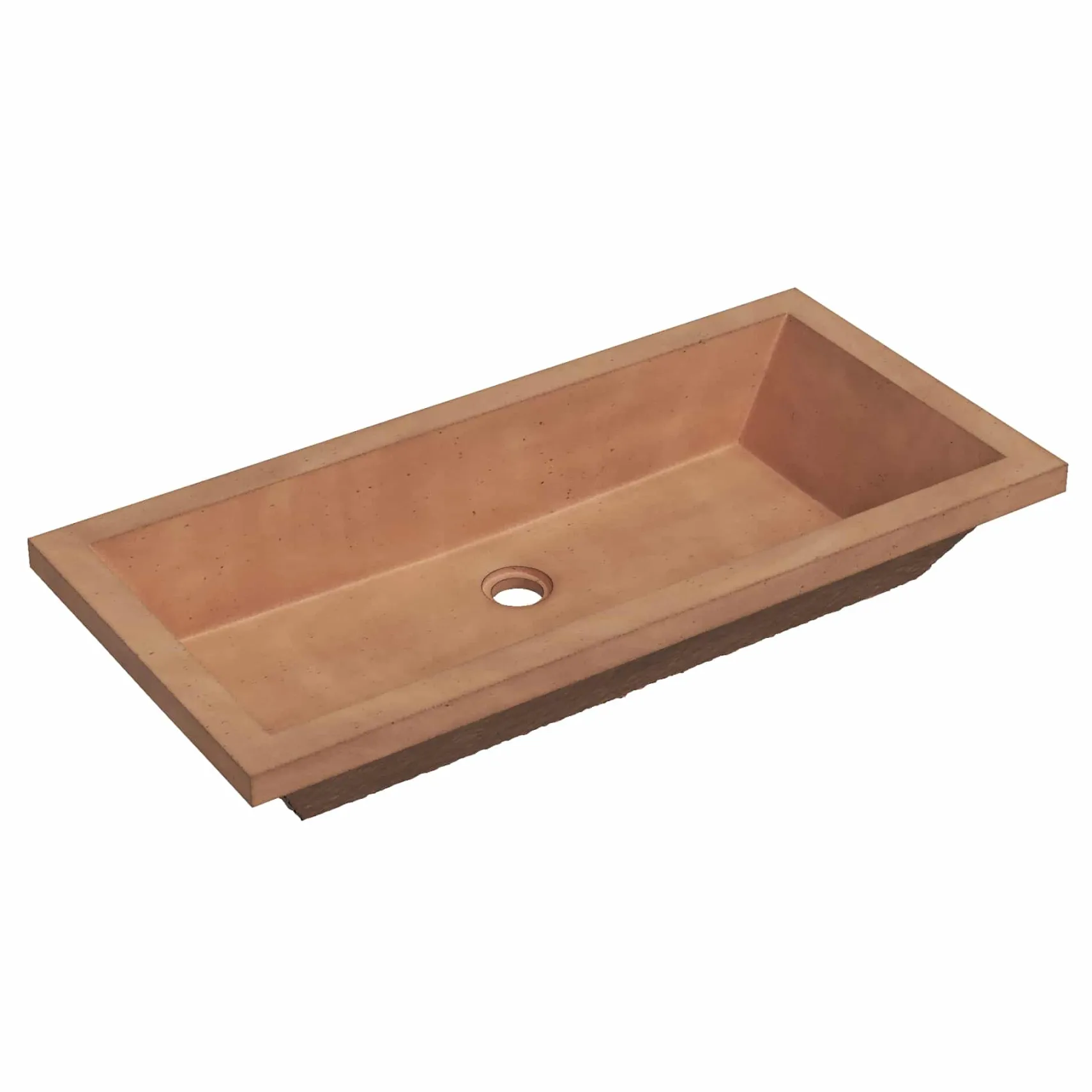 Native Trails Arcata 31" x 15" Rectangle Undermount NativeStone Concrete Bathroom Sink, Terracotta, NSL3115-T