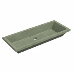 Native Trails Arcata 37" x 15" Rectangle Undermount NativeStone Concrete Bathroom Sink, Sage, NSL3715-G