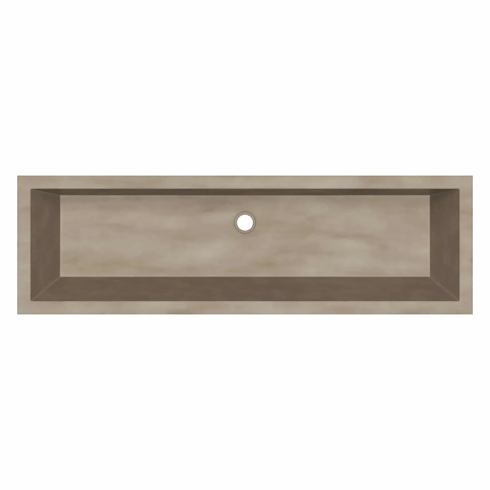 Native Trails Arcata 49" x 15" Rectangle Undermount NativeStone Concrete Bathroom Sink, Earth, NSL4915-E