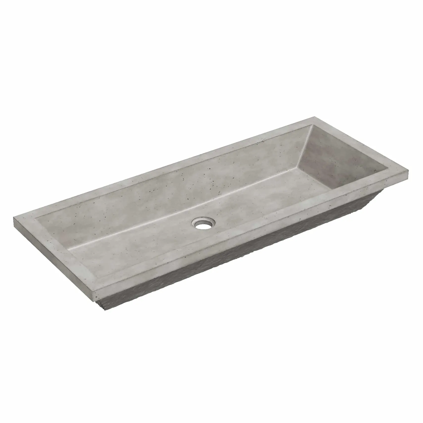 Native Trails Arcata 37" x 15" Rectangle Undermount NativeStone Concrete Bathroom Sink, Ash, NSL3715-A
