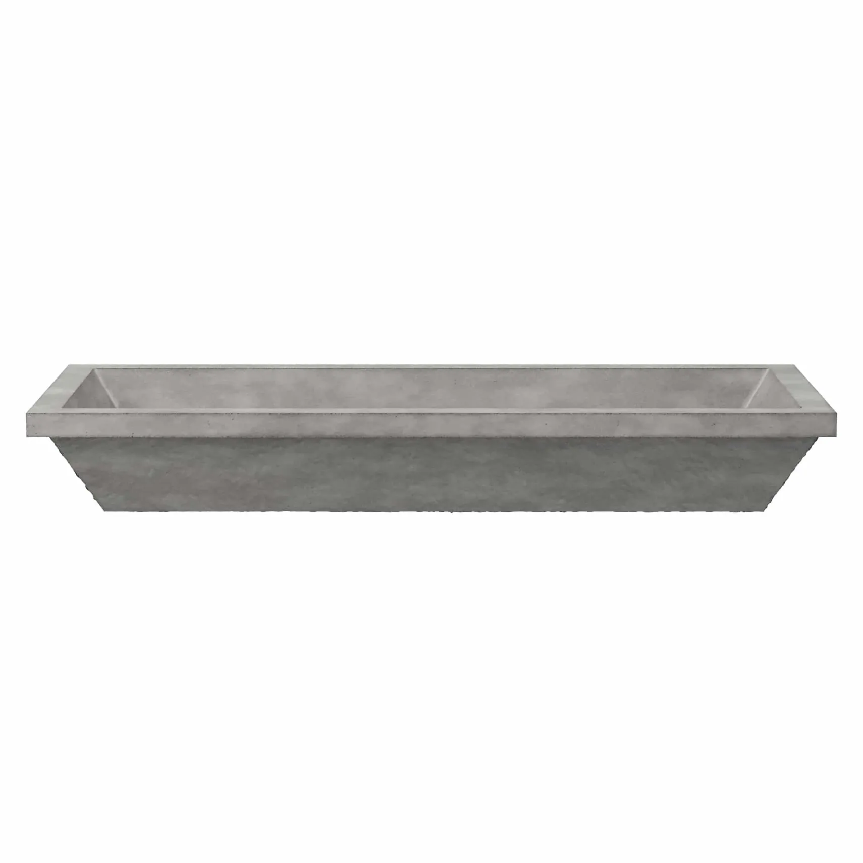 Native Trails Arcata 37" x 15" Rectangle Undermount NativeStone Concrete Bathroom Sink, Ash, NSL3715-A