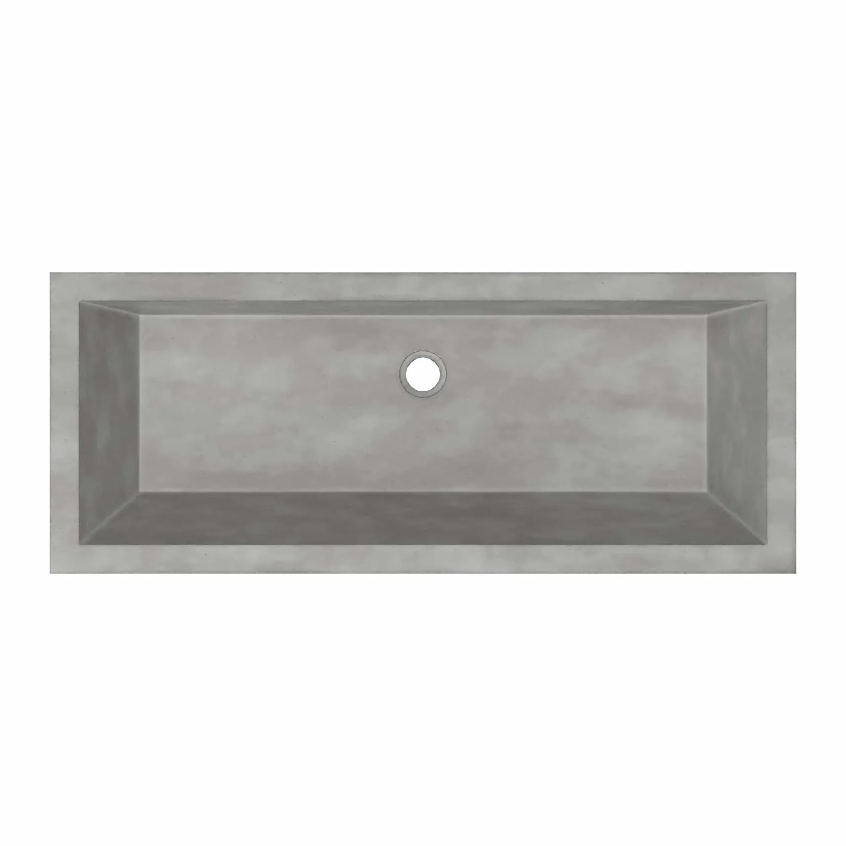 Native Trails Arcata 37" x 15" Rectangle Undermount NativeStone Concrete Bathroom Sink, Ash, NSL3715-A