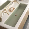 Native Trails Arcata 49" x 15" Rectangle Undermount NativeStone Concrete Bathroom Sink, Sage, NSL4915-G