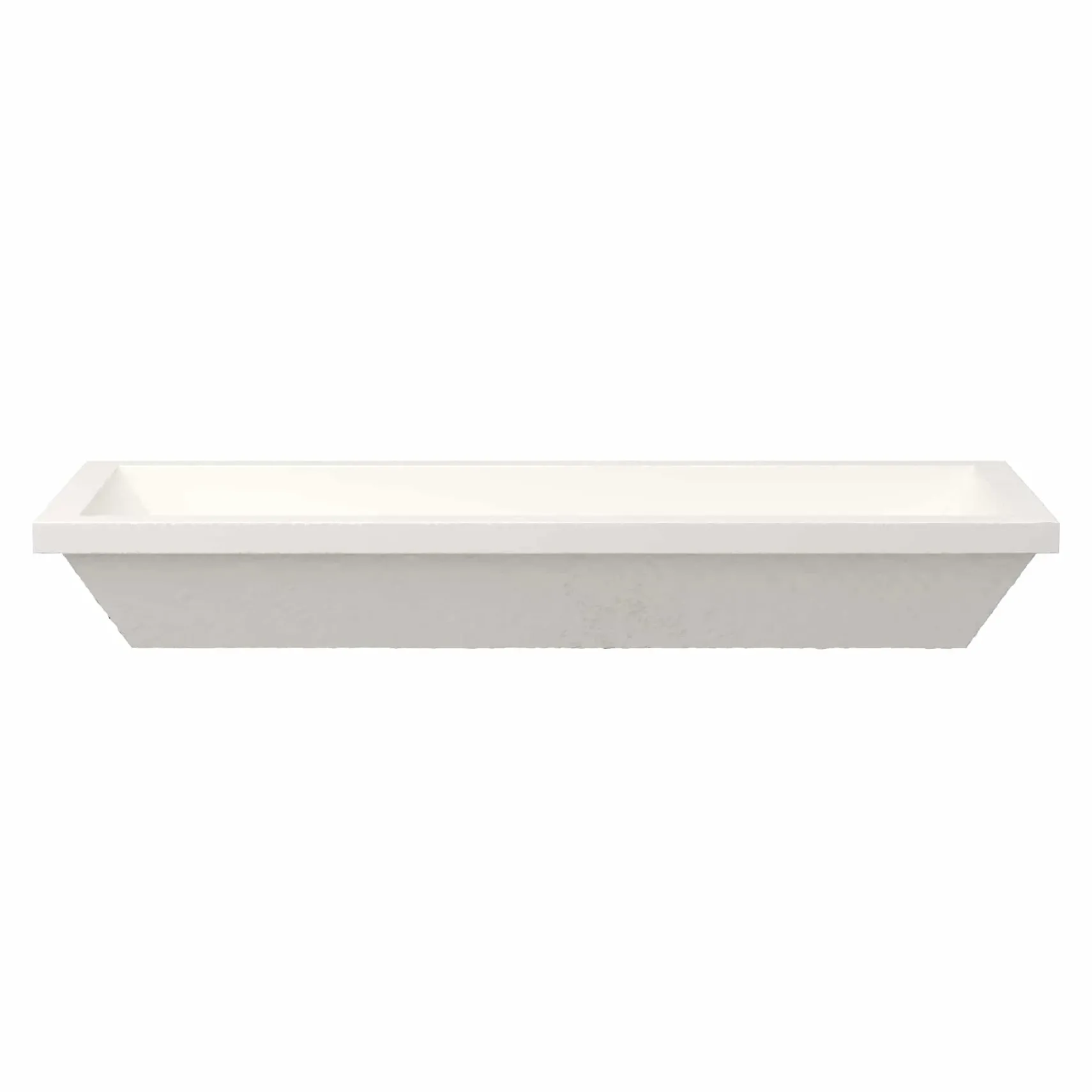 Native Trails Arcata 37" x 15" Rectangle Undermount NativeStone Concrete Bathroom Sink, Pearl, NSL3715-P