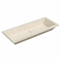 Native Trails Arcata 37" x 15" Rectangle Undermount NativeStone Concrete Bathroom Sink, Sand, NSL3715-D