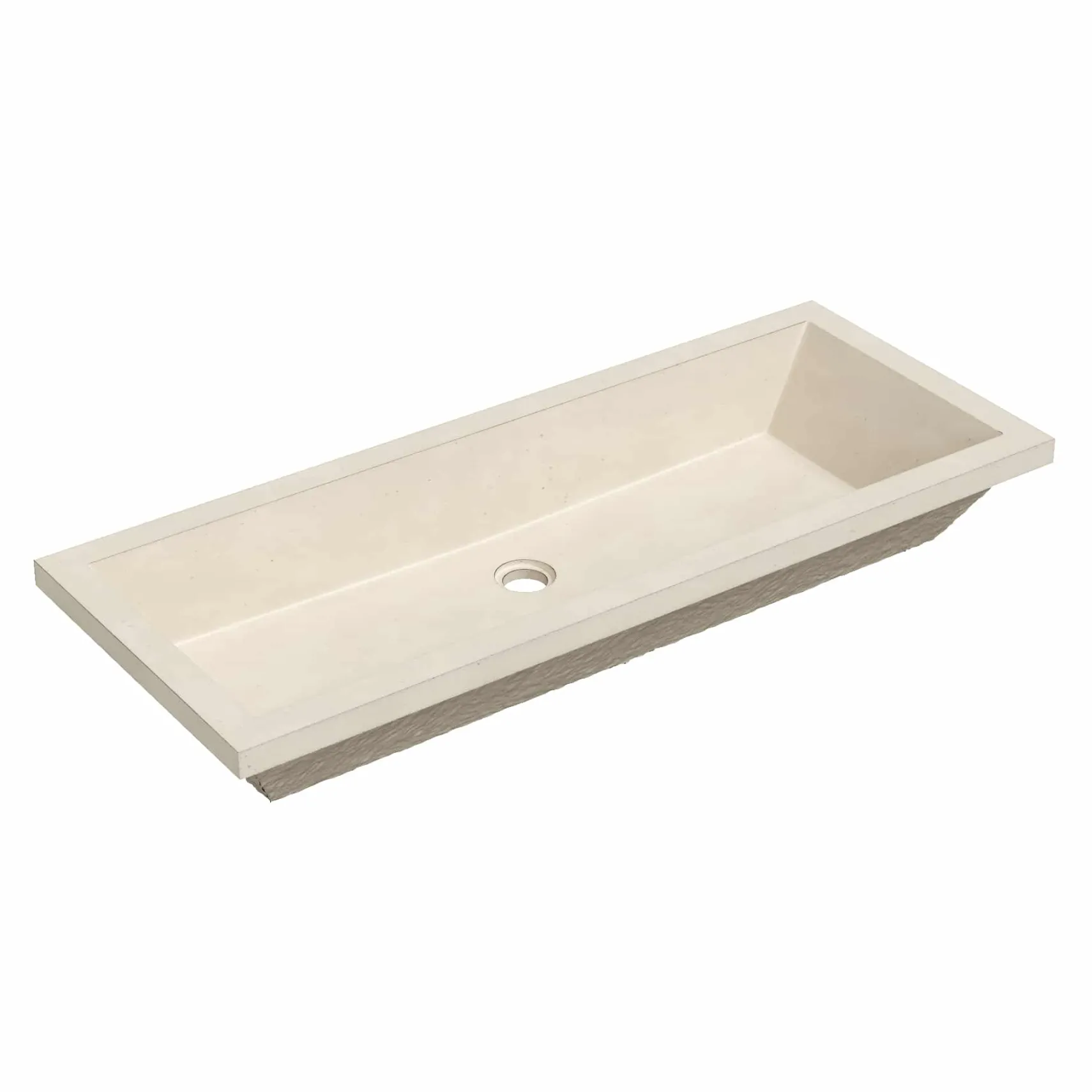 Native Trails Arcata 37" x 15" Rectangle Undermount NativeStone Concrete Bathroom Sink, Sand, NSL3715-D