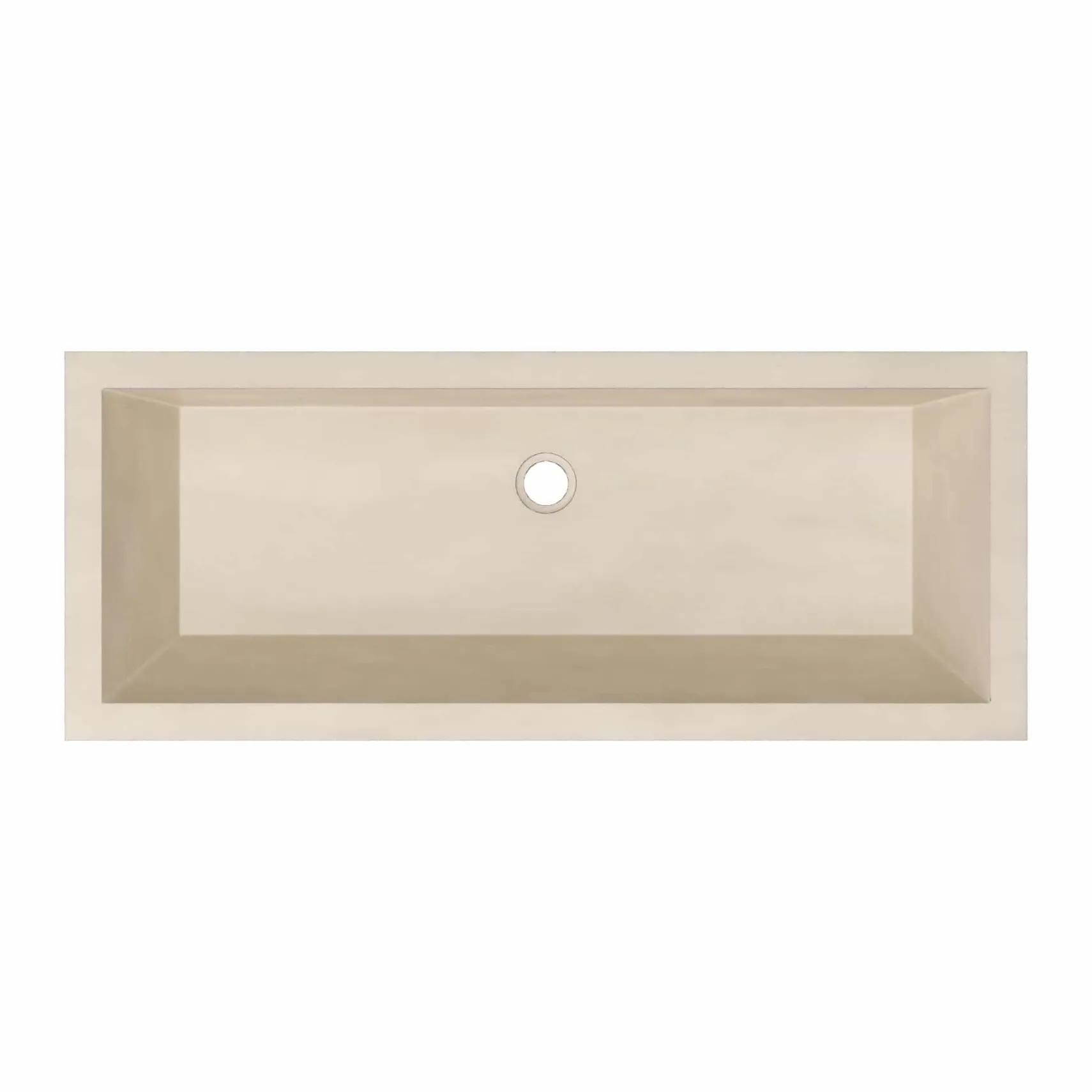 Native Trails Arcata 37" x 15" Rectangle Undermount NativeStone Concrete Bathroom Sink, Sand, NSL3715-D