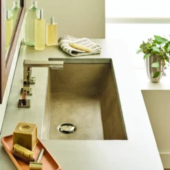 Native Trails Arcata 31" x 15" Rectangle Undermount NativeStone Concrete Bathroom Sink, Earth, NSL3115-E