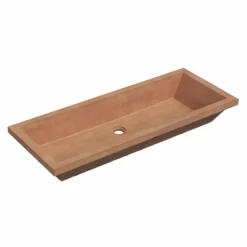 Native Trails Arcata 37" x 15" Rectangle Undermount NativeStone Concrete Bathroom Sink, Terracotta, NSL3715-T