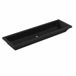 Native Trails Arcata 49" x 15" Rectangle Undermount NativeStone Concrete Bathroom Sink, Charcoal, NSL4915-C