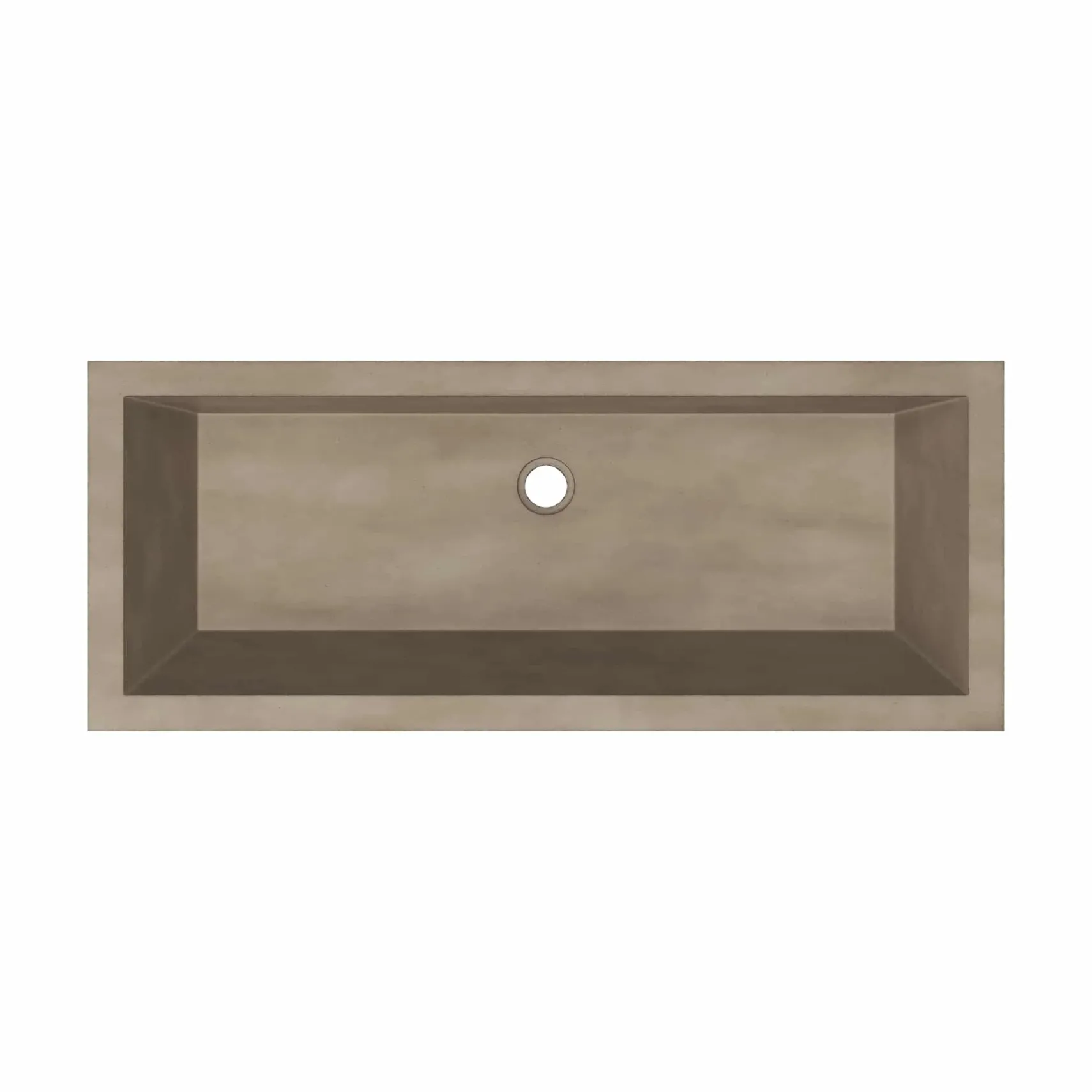 Native Trails Arcata 37" x 15" Rectangle Undermount NativeStone Concrete Bathroom Sink, Earth, NSL3715-E
