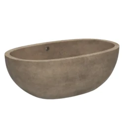 Native Trails Avalon 62" Freestanding NativeStone Concrete Bathtub in Earth, NST6236-E