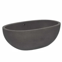Native Trails Avalon 62" Freestanding NativeStone Concrete Bathtub in Slate, NST6236-S