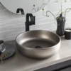 Native Trails Bliss 16" x 16" Round Vessel Fireclay Bathroom Sink, Platinum, PML1616-P