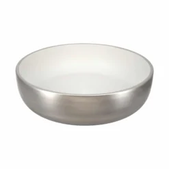 Native Trails Bliss 16" x 16" Round Vessel Fireclay Bathroom Sink, Platinum/White, PML1616-PW