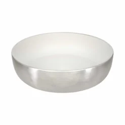 Native Trails Bliss 16" x 16" Round Vessel Fireclay Bathroom Sink, Silver/White, PML1616-SW