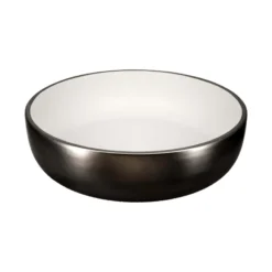 Native Trails Bliss 16" x 16" Round Vessel Fireclay Bathroom Sink, Gunmetal/White, PML1616-MW