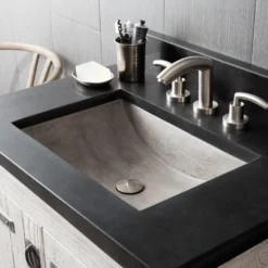 Native Trails Cabrillo 21" Rectangle NativeStone Concrete Bathroom Sink, Ash, NSL2014-A