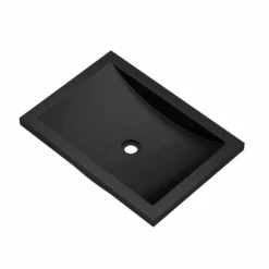 Native Trails Cabrillo 20.75" x 14.75" Rectangle Undermount NativeStone Concrete ADA Bathroom Sink, Charcoal, NSL2014-C