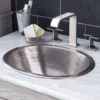 Native Trails Cameo 17" Oval Nickel Bathroom Sink, Brushed Nickel, CPS548