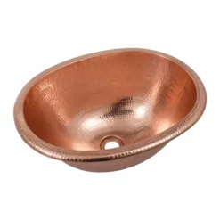 Native Trails Cameo 17" x 13.25" Oval Copper Bathroom Sink, Polished Copper, 16 Gauge, CPS448