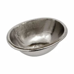 Native Trails Cameo 17" x 13.25" Oval Nickel Bathroom Sink, Polished Nickel, CPS848