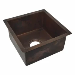 Native Trails Cantina 15" Square Copper Bar/Prep Sink, Antique Copper, CPS234-F