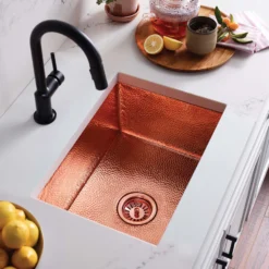 Native Trails Cocina 22" Undermount Copper Kitchen Sink, Polished Copper, CPK478