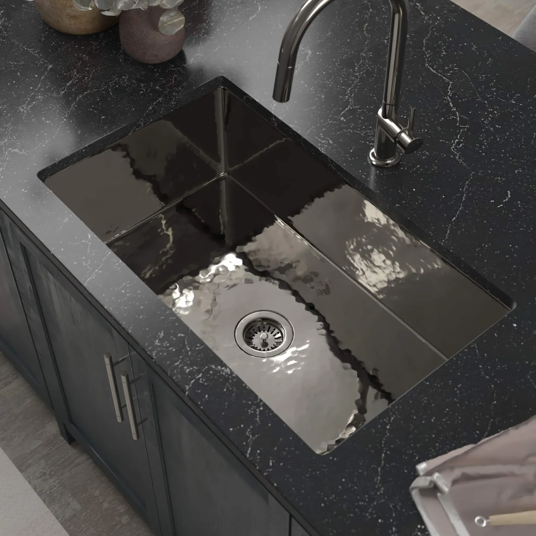 Native Trails Cocina 30" Undermount Copper Kitchen Sink, Polished Nickel, CPK893-F