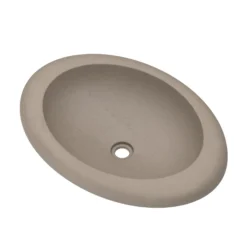Native Trails Cuyama 21" Round NativeStone Concrete Bathroom Sink, Earth, NSL2115-E