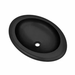 Native Trails Cuyama 21" x 15" Round Drop In NativeStone Concrete ADA Bathroom Sink, Charcoal, NSL2115-C
