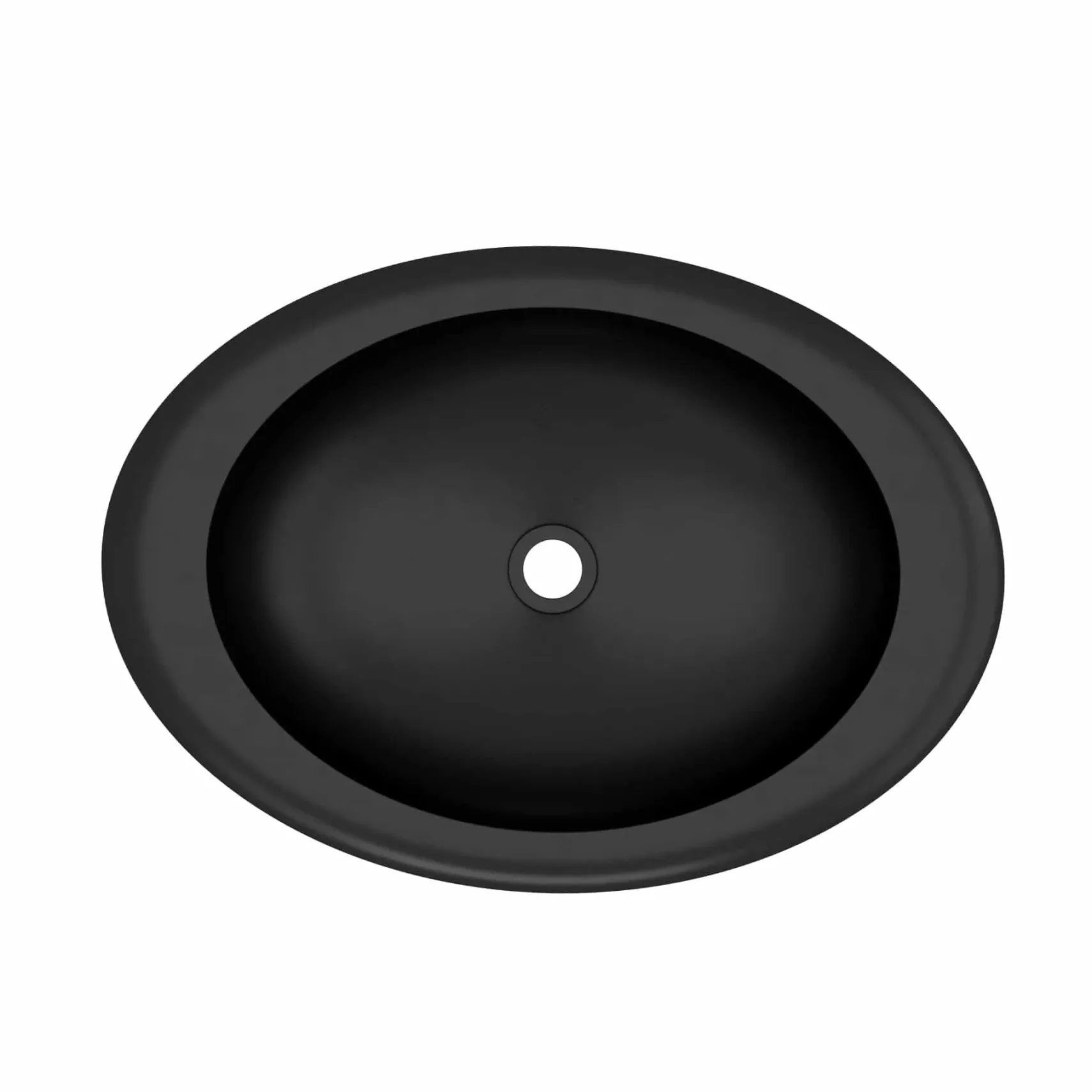 Native Trails Cuyama 21" x 15" Round Drop In NativeStone Concrete ADA Bathroom Sink, Charcoal, NSL2115-C