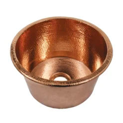 Native Trails Diego 13" Round Copper Bar/Prep Sink, Polished Copper, 16 Gauge, CPS435