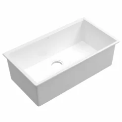 Native Trails Haven Concierge 34" Undermount Fireclay Workstation Kitchen Sink, White, FRKG3319-W