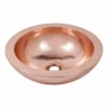Native Trails Laguna 16" Round Vessel Copper Bathroom Sink, Polished Copper, 16 Gauge, CPS455