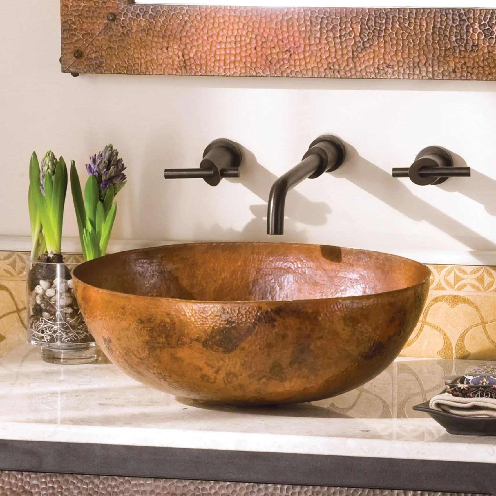 Native Trails Maestro 17" Oval Copper Bathroom Sink, Tempered Copper, CPS369