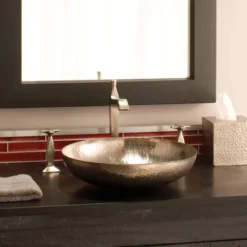 Native Trails Maestro 15" Round Nickel Bathroom Sink, Brushed Nickel, CPS583