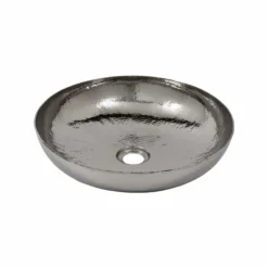 Native Trails Maestro 14.5" Round Vessel Nickel Bathroom Sink, Polished Nickel, CPS883